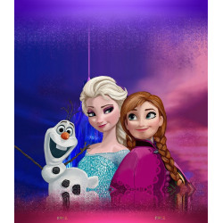 3D Printed Blackout Fabric Set of 2 Curtains for Bedroom (The Frozen with Friends)