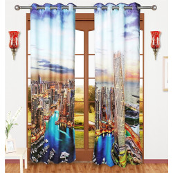 3D Printed Blackout Fabric 1 piece Curtain for Bedroom (Illusion of Flowers)