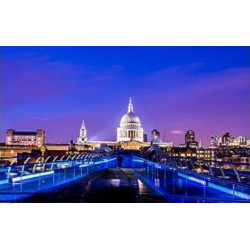 3D Printed Blackout Fabric Set of 2 Curtains for Bedroom (Millennium Bridge crossing the River Thames in London)