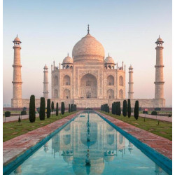 3D Printed Blackout Fabric Set of 2 Curtains for Bedroom (Taj Mahal in India)