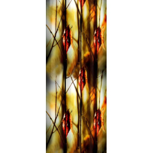 3D Printed Blackout Fabric Pack of 1 Curtain for Bedroom (Illusion of Leaves)