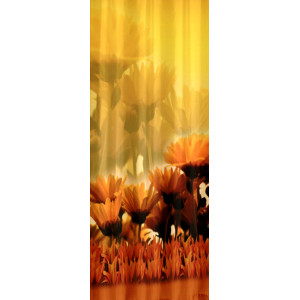 3D Printed Blackout Fabric Pack of 1 Curtain for Bedroom (Bunch of Sun Flowers)