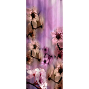 3D Printed Blackout Fabric Pack of 1 Curtain for Bedroom (Bunch of Purple Lily)
