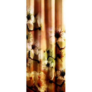 3D Printed Blackout Fabric Pack of 1 Curtain for Bedroom (Bunch of Brown Lily)
