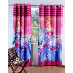 3D Printed Blackout Fabric Pack of 1 Curtain for Bedroom (Cinderella in Wedding Dress)