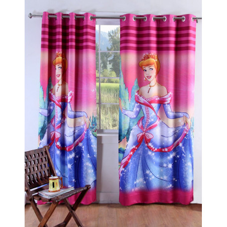 3D Printed Blackout Fabric Pack of 1 Curtain for Bedroom (Cinderella in Wedding Dress)