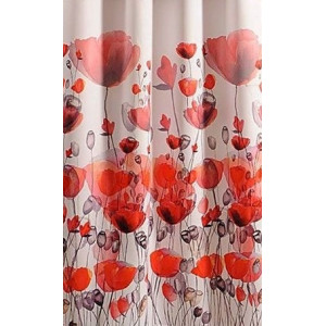 3D Printed Blackout Fabric Pack of 1 Curtain for Bedroom (Bunch of Red Flowers)