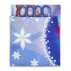 3D Printed Waterproof Polyester Pack of 1 Shower Curtain for Bathroom with 12 Hooks (The Frozen)