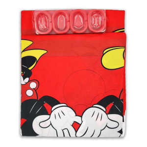 3D Printed Waterproof Polyester Pack of 1 Shower Curtain for Bathroom with 12 Hooks (Mickey & Minnie Mouse)