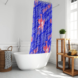 3D Printed Waterproof Polyester Pack of 1 Shower Curtain for Bathroom with 12 Hooks (Spiderman)