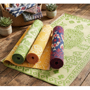 High Quality & Reversible Plastic Chatai Mat for Living Room & Picnic on Floor Sitting & Sleeping (Assorted Pack of 1)
