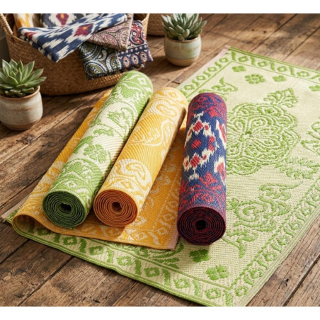 High Quality & Reversible Plastic Chatai Mat for Living Room & Picnic on Floor Sitting & Sleeping (Assorted Pack of 1)