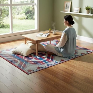 High Quality & Reversible Plastic Chatai Mat for Living Room & Picnic on Floor Sitting & Sleeping (Assorted Pack of 1)