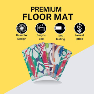 High Quality & Reversible Plastic Chatai Mat for Living Room & Picnic on Floor Sitting & Sleeping (Assorted Pack of 1)