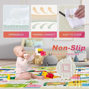 Reversible & Foldable Baby Play Foam Mat for Crawling baby & Picnic on Floor Sitting & Sleeping (6.5 Feet x 6 Feet x 8 mm)