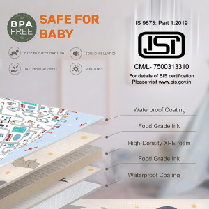 Reversible & Foldable Baby Play Foam Mat for Crawling baby & Picnic on Floor Sitting & Sleeping (6.5 Feet x 6 Feet x 8 mm)