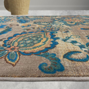 Welspun Anti – Skid & Machine Washable 981 GSM Polyester Carpet for Living Room, Bedroom & Dining Area (Brown)