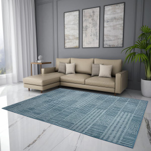 Welspun Anti – Skid & Machine Washable 981 GSM Polyester Carpet for Living Room, Bedroom & Dining Area (Light Grey)