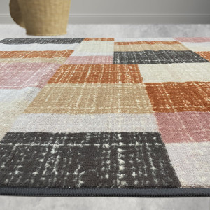 Welspun Anti – Skid & Machine Washable 981 GSM Polyester Carpet for Living Room, Bedroom & Dining Area (Rust)