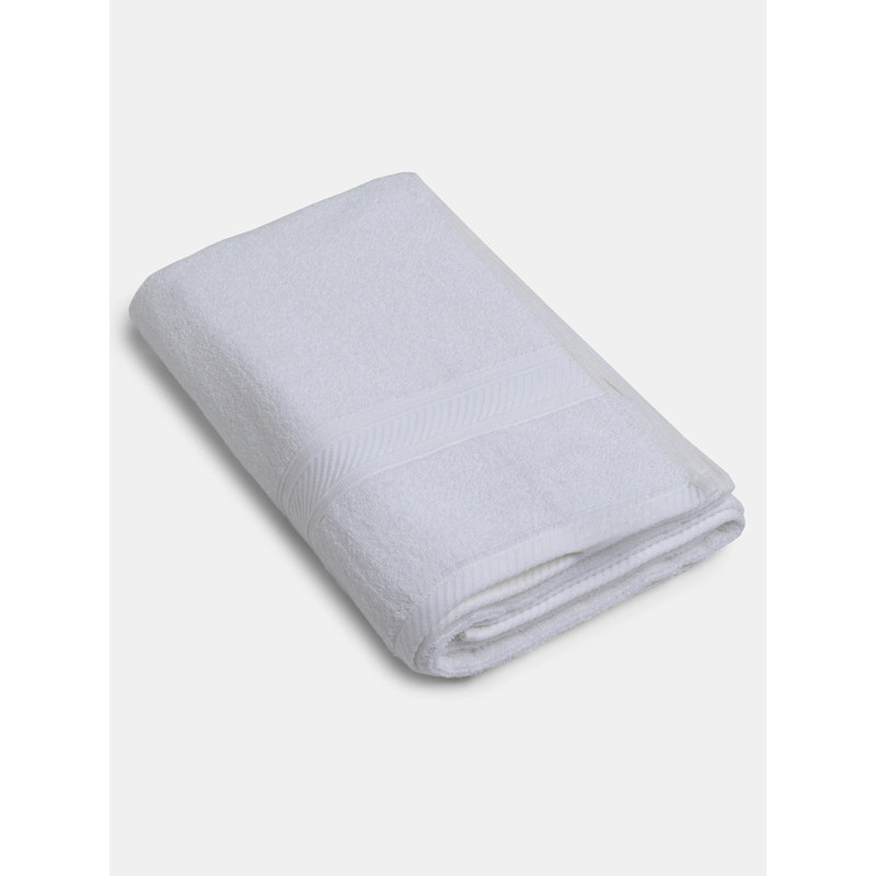 Jockey 100% Cotton Terry Ultrasoft and Highly Absorbent 600 GSM Solid Bath Towel for Bathroom (White)