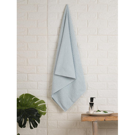 SPACES 100% Cotton Terry Ultrasoft and Quick Absorbent 420 GSM Solid Bath Towel for Bathroom (Delicate Blue)