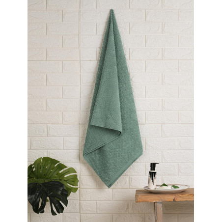 SPACES 100% Cotton Terry Ultrasoft and Quick Absorbent 420 GSM Solid Bath Towel for Bathroom (Malachite Green)